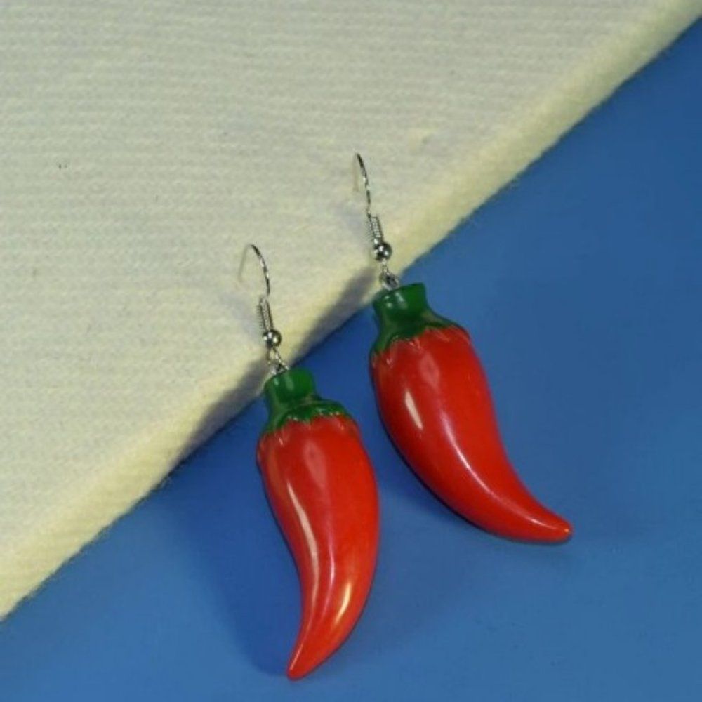 Chili Pepper Earrings - Red and Green